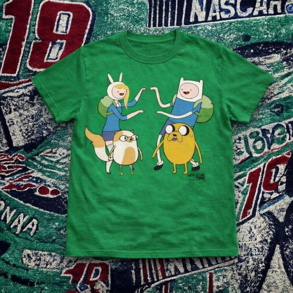 Adventure Time Graphic Tee Bundle Green Cartoon T Shirt Set Size S M Finn Jake